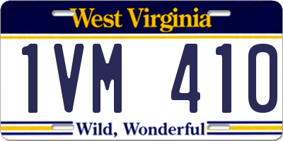 WV license plate 1VM410