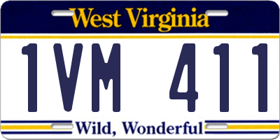 WV license plate 1VM411