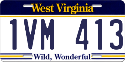 WV license plate 1VM413