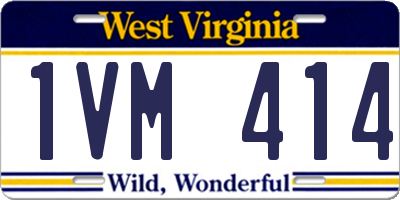 WV license plate 1VM414