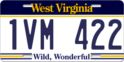 WV license plate 1VM422