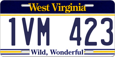 WV license plate 1VM423