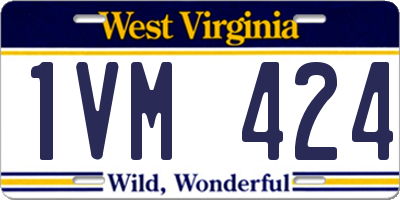 WV license plate 1VM424