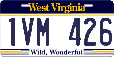 WV license plate 1VM426