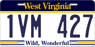WV license plate 1VM427