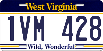 WV license plate 1VM428