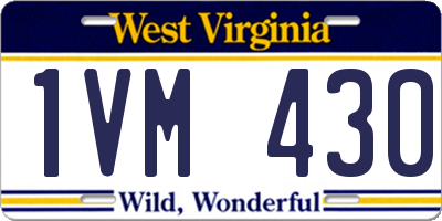 WV license plate 1VM430