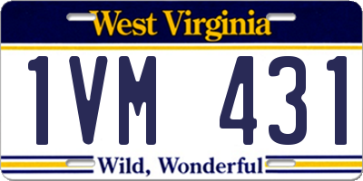 WV license plate 1VM431