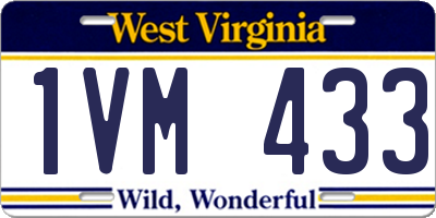 WV license plate 1VM433