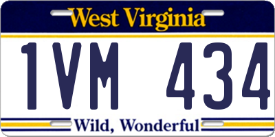 WV license plate 1VM434