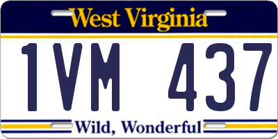 WV license plate 1VM437