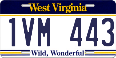 WV license plate 1VM443