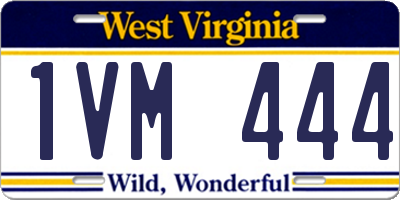 WV license plate 1VM444