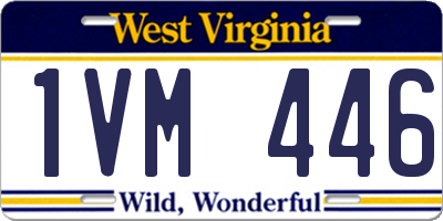 WV license plate 1VM446