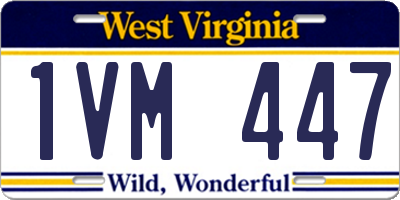 WV license plate 1VM447