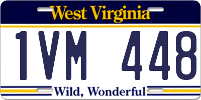 WV license plate 1VM448