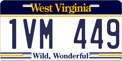 WV license plate 1VM449