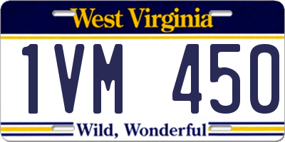 WV license plate 1VM450