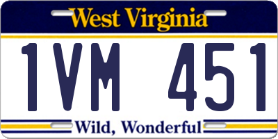 WV license plate 1VM451