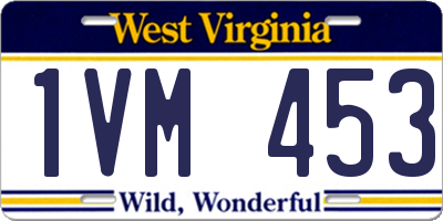 WV license plate 1VM453