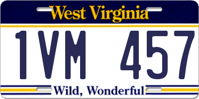 WV license plate 1VM457