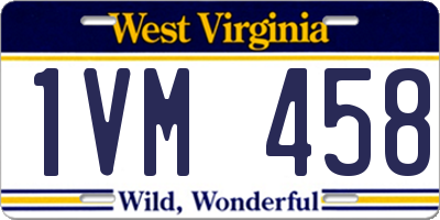 WV license plate 1VM458