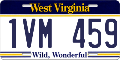 WV license plate 1VM459