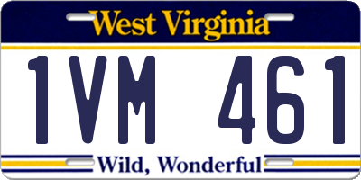 WV license plate 1VM461