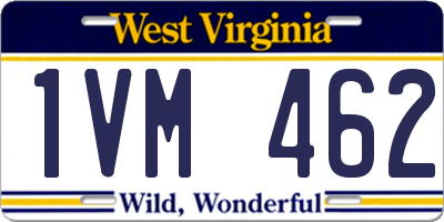 WV license plate 1VM462