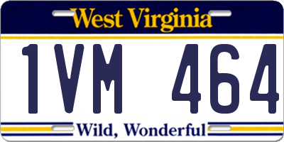 WV license plate 1VM464