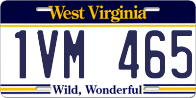 WV license plate 1VM465