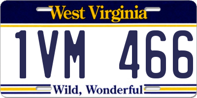 WV license plate 1VM466