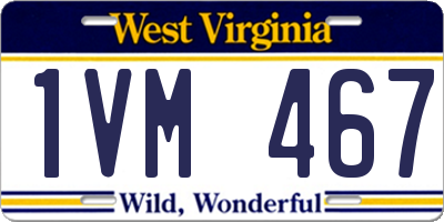 WV license plate 1VM467