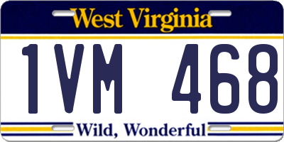 WV license plate 1VM468