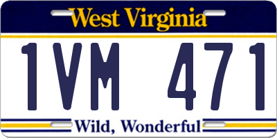 WV license plate 1VM471