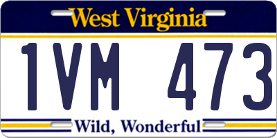 WV license plate 1VM473