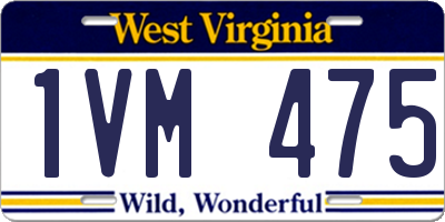 WV license plate 1VM475