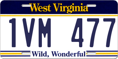 WV license plate 1VM477
