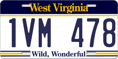 WV license plate 1VM478