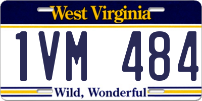WV license plate 1VM484