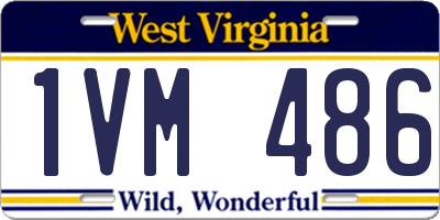 WV license plate 1VM486