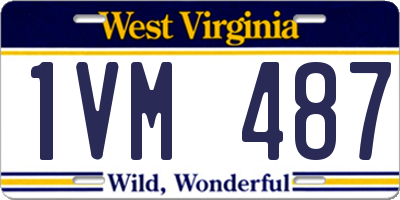 WV license plate 1VM487