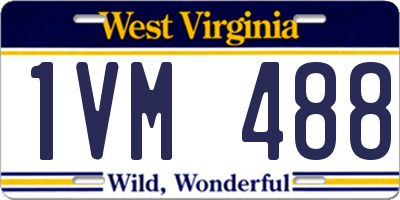 WV license plate 1VM488