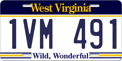 WV license plate 1VM491