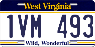WV license plate 1VM493
