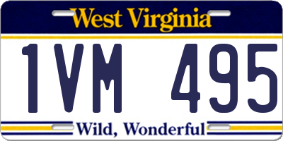 WV license plate 1VM495