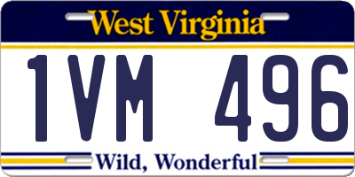 WV license plate 1VM496