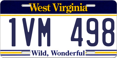 WV license plate 1VM498