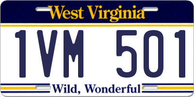 WV license plate 1VM501