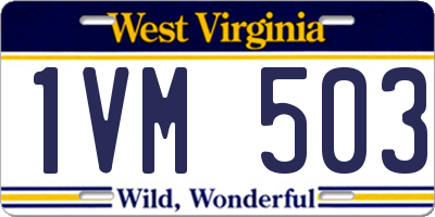 WV license plate 1VM503